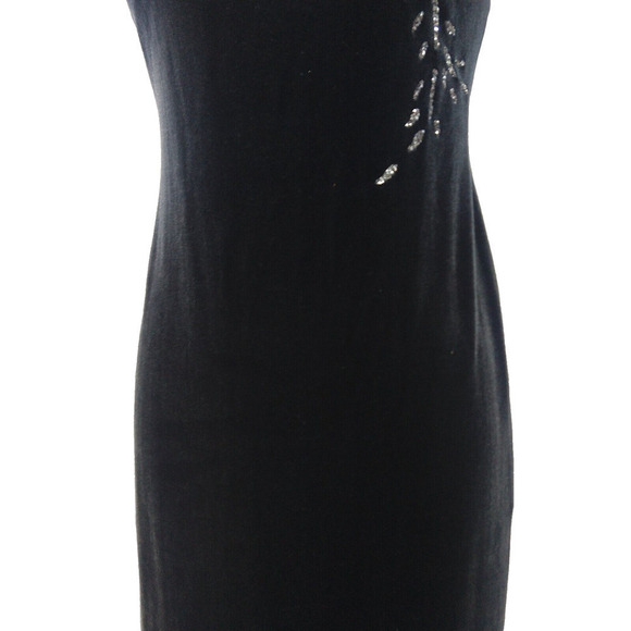 Vintage 90s Velvet Prom Dress Size 4P Gray Glitter Sparkle Sleeveless Stretch - Picture 5 of 13